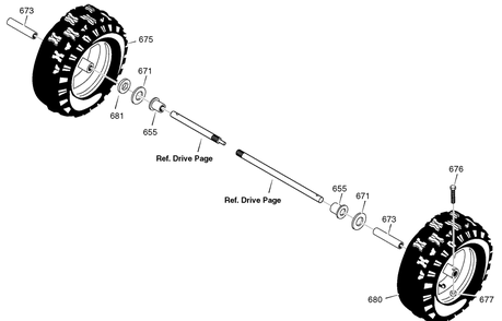 Wheels Diagram and Parts List for 629117X31A 2004 Briggs and Stratton Snow Blower